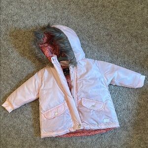 7 For All Mankind Pink Floral Baby Jacket 18 months new no tags removable hoodie
